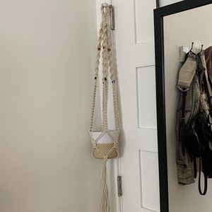 Macrame beaded plant hanger